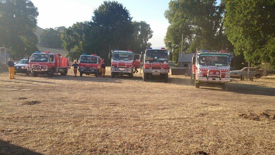STAGING AREA: RFS appliances at the Tumut staging area. Photo by David Keogh