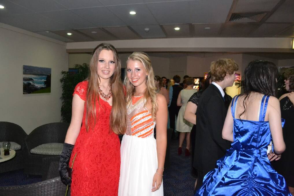 PRESIDENTS: Outgoing Narooma High SRC president Jess Hunt and vice president Annie Tyler at the Year 12 formal.