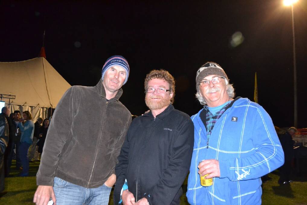 LOCAL BLOKES: Local Narooma festival-goers enjoying Friday night were Ben, Phil and Mick.