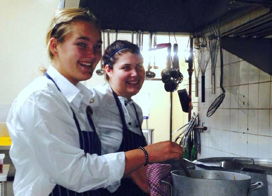 TRADES LADIES: Leija Haslam third year apprentice at Club Narooma would like to see more girls try out in the kitchen, pictured with Isabella Holdsworth Year 9 student at Narooma High School.