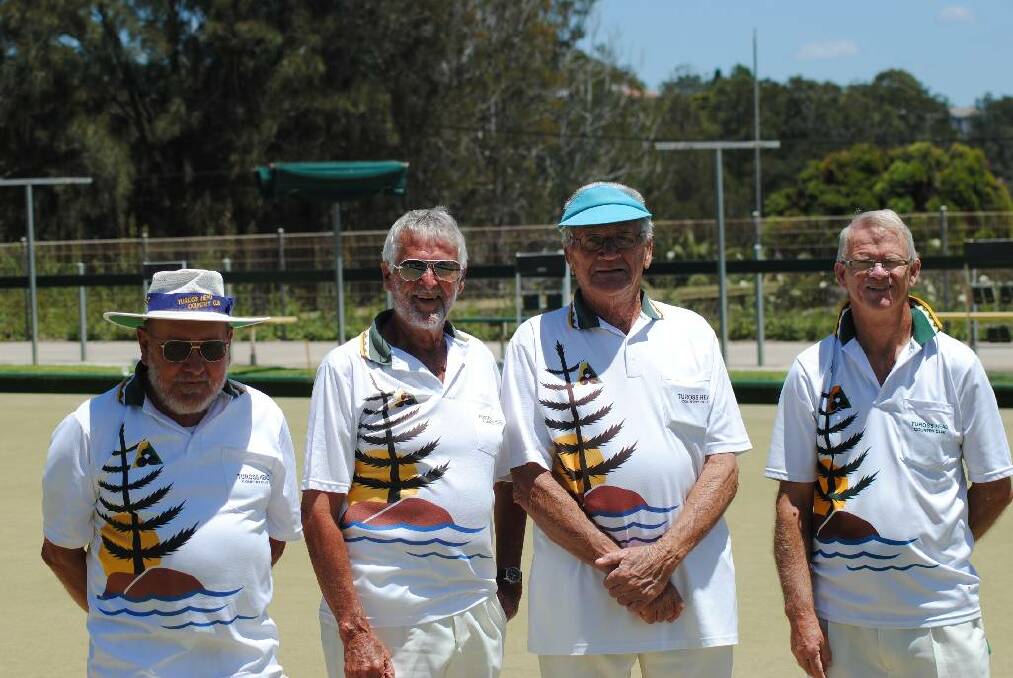 TUROSS BOWLS: Tuross bowlers pictured from left Alan Skelton, Jim Macklan, Bruce Taylor and Stuart Graham.