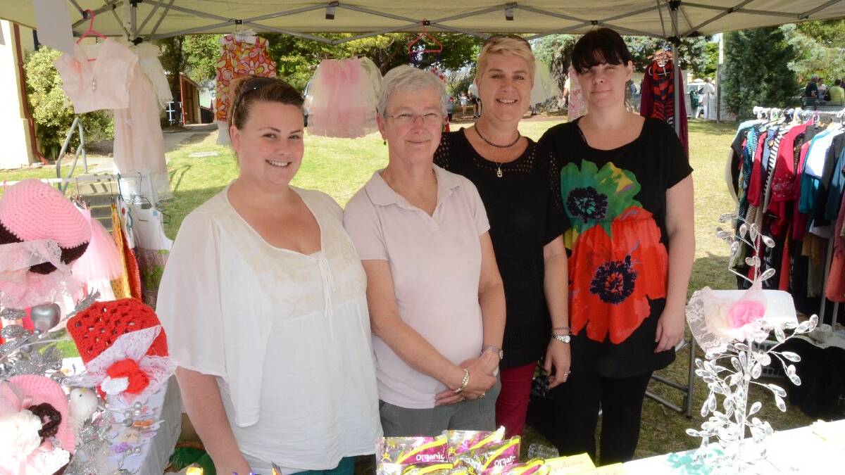 Hayley Van Weerdenburg, Sally O’Shea, Cherie Chalk and Lisa Small held a stall to fundraise for the Moruya Physie Dance Club.