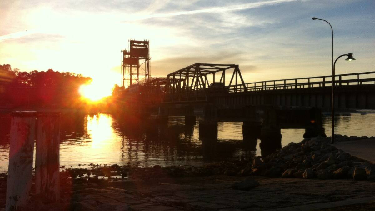  Shawn Carmody's morning view of the Batemans Bay Bridge.