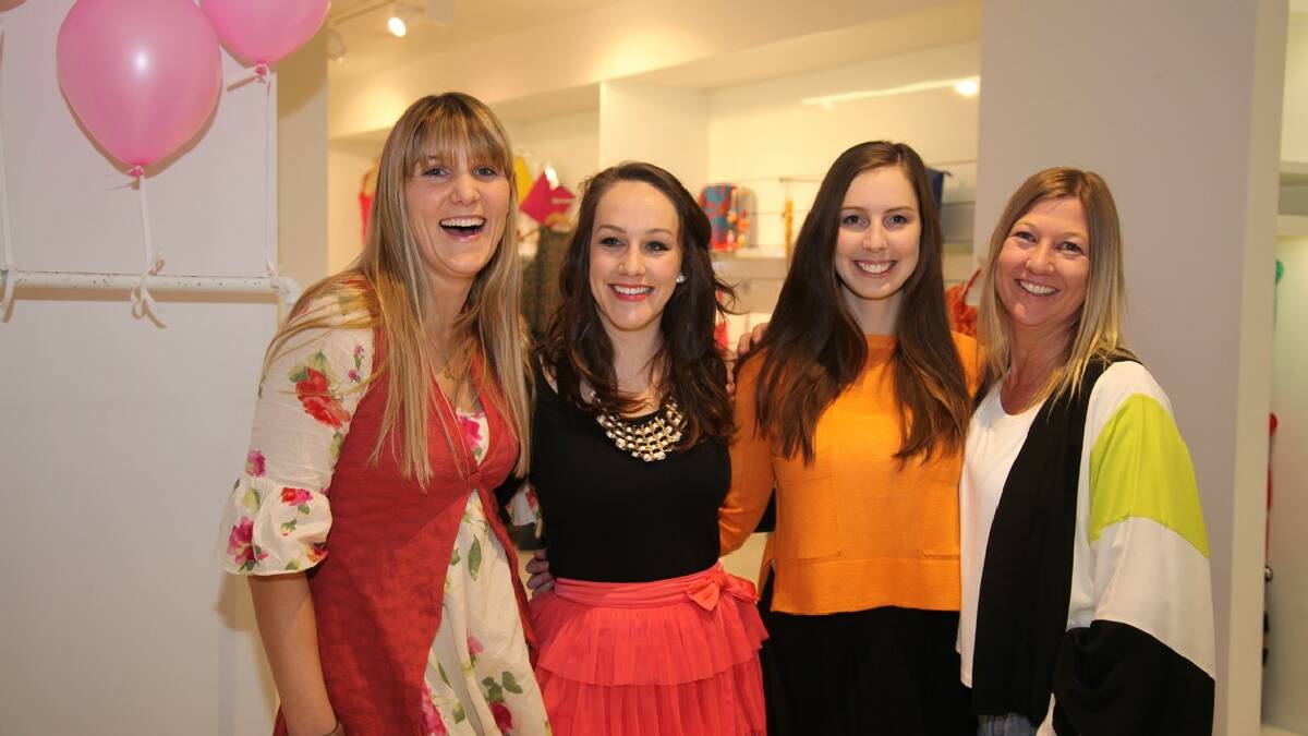 BOMBALA: At the launch of a new fashion label designed locally by birdsnest is founder Jane Cay, designer Penelope Murdoch (formerly of Bibbenluke), Hannah Knight and head buyer Peige Eber.