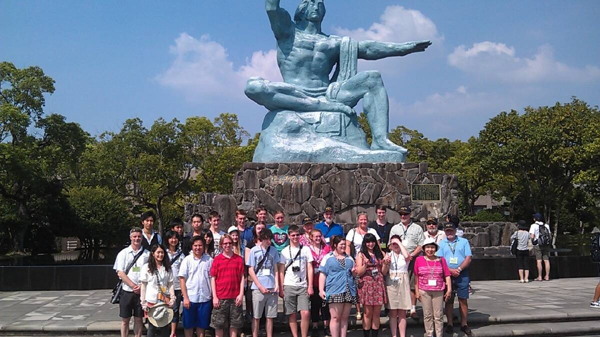 COOMA: The last two days of the Monaro High School-Lions Club visit to Cooma’s sister city of Yamaga, Japan, included cultural   exchanges at Yamaga Junior High School and Kamoto High School, a farewell party and a farewell ceremony. The students are pictured  at Nagasaki Peace Park.