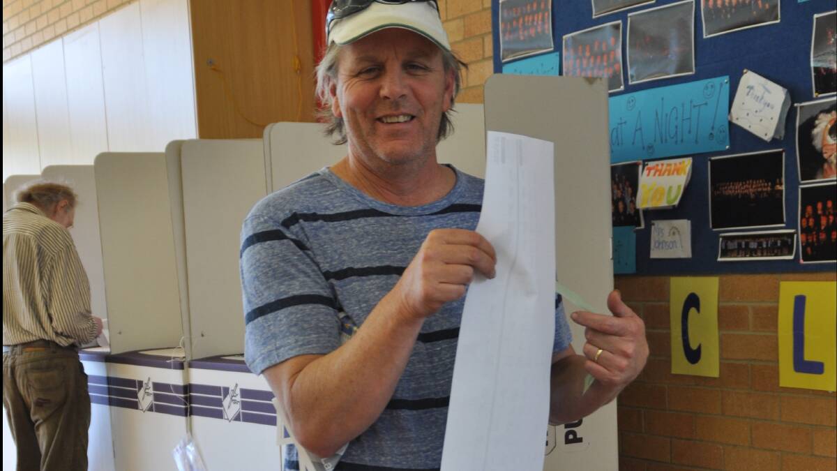 Mark Doherty, of South Pambula was wrestling with the Senate paper at Pambula Public School.