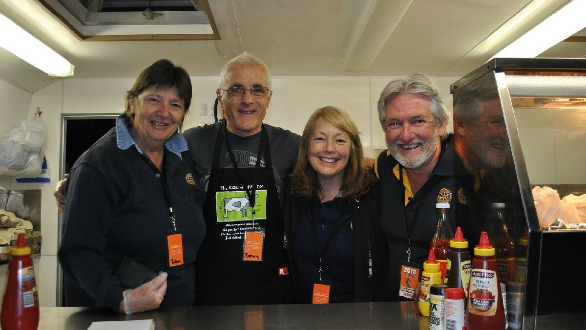 Rotary members working in the Rotary food van at the blues festival were the legendary Laurelle Pacey, Michael O Connor with Bob and Merinda Antill.