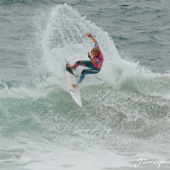 Sapphire Coast surfer Freya Prumm is a long-time competitive surfer who won her first Australian championship after more than a decade of hard work. Photo: J2 Snap Images 