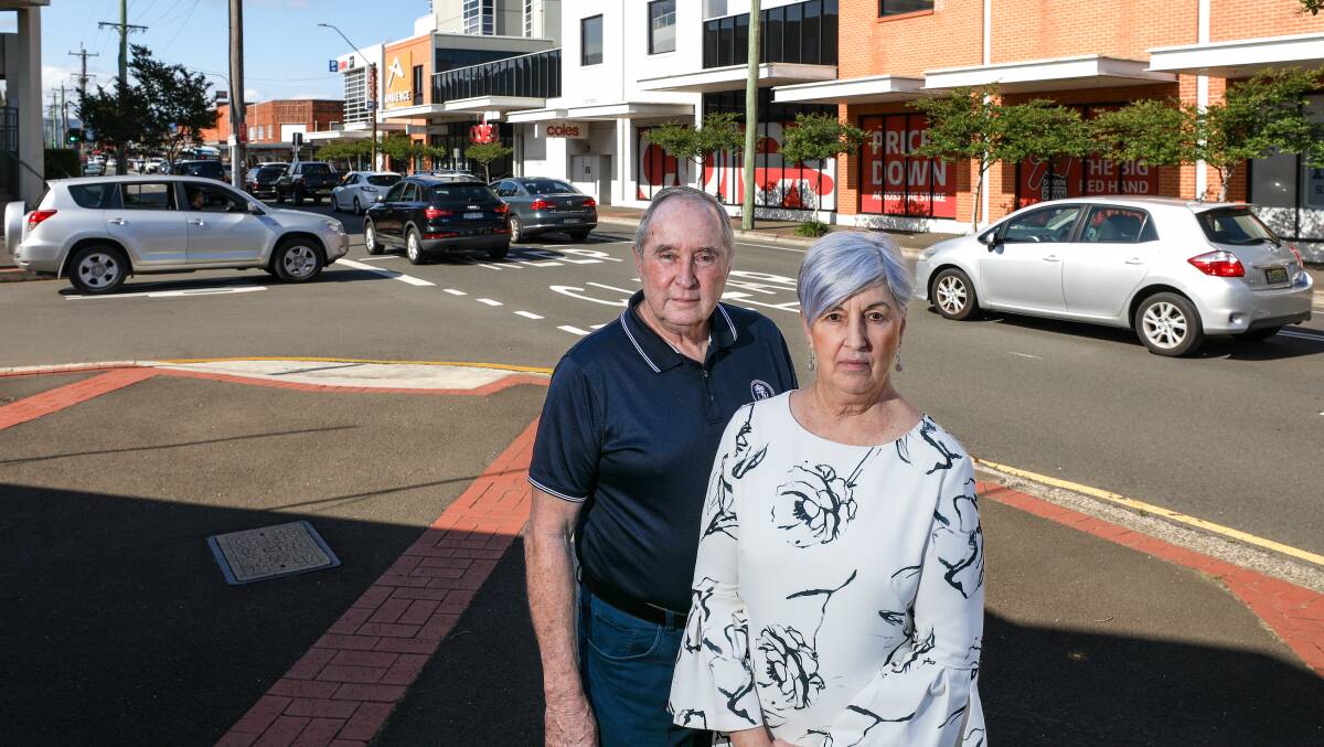 Tony and Di Chalk have a front row seat to one of the Illawarra's worst crash hot spots in Fairy Meadow. Picture by Adam McLean