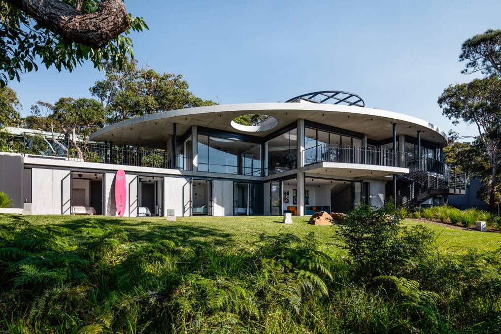 Dream home: This spectacular holiday home from Steve Andrea Architects overlooks Guerilla Bay. Photo: Rodrigo Vargas