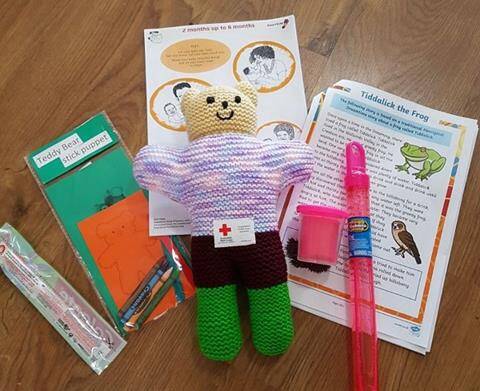Each activity pack includes some things to keep kids entertained in lockdown, as well as a trauma teddy. Photo: Eurobodalla Libraries. 
