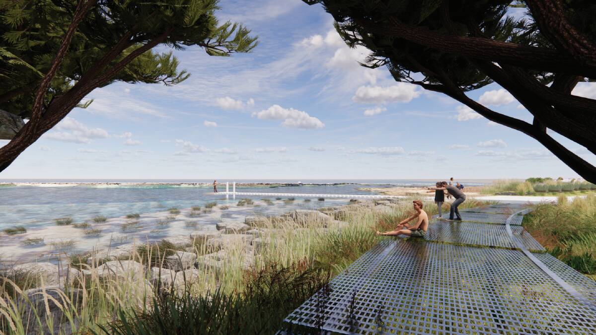 A concept image of the 'living foreshore' planned for the Wagonga Inlet. Picture: Nicole Larkin Design | Short Pants Consulting | REALMstudios | Royal HaskoningDHV