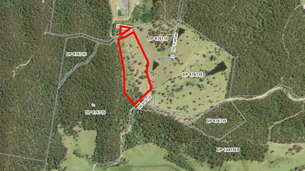 The quarry would be built on the land marked in red.
