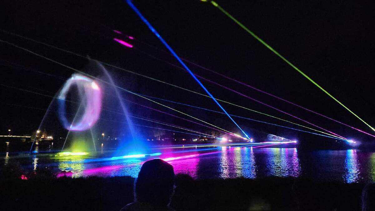Luminous: Art after Dark drew 4000 people to Moruya's Riverside Park on Saturday night. Picture by Genius Laser Tech.