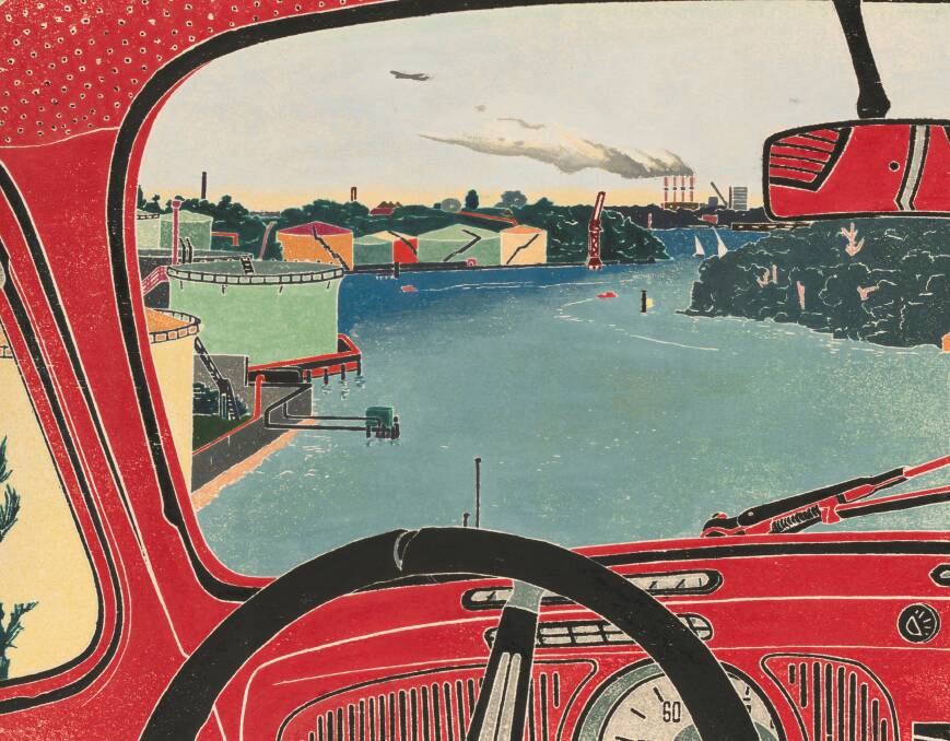 Through the windscreen by Cressida Campbell Through the windscreen by Cressida Campbell