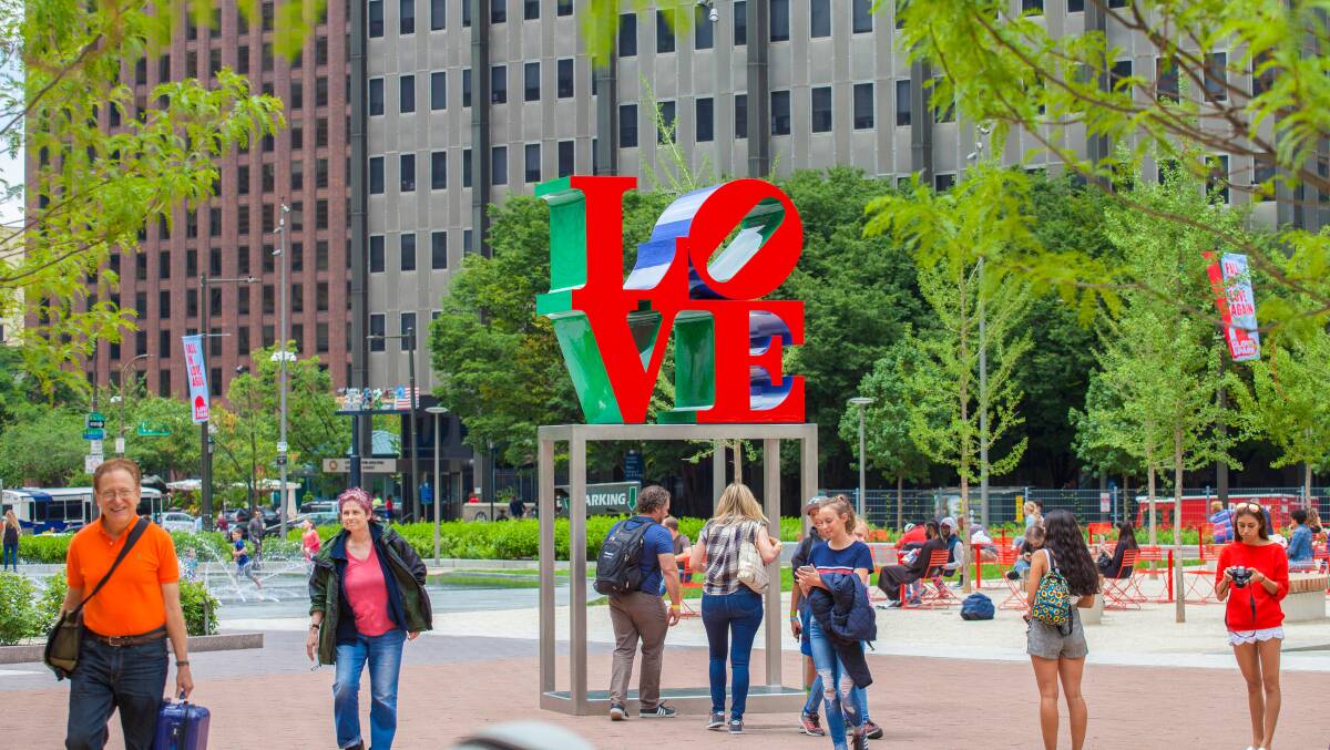The City of Brotherly Love's Love Park. The City of Brotherly Love's Love Park.