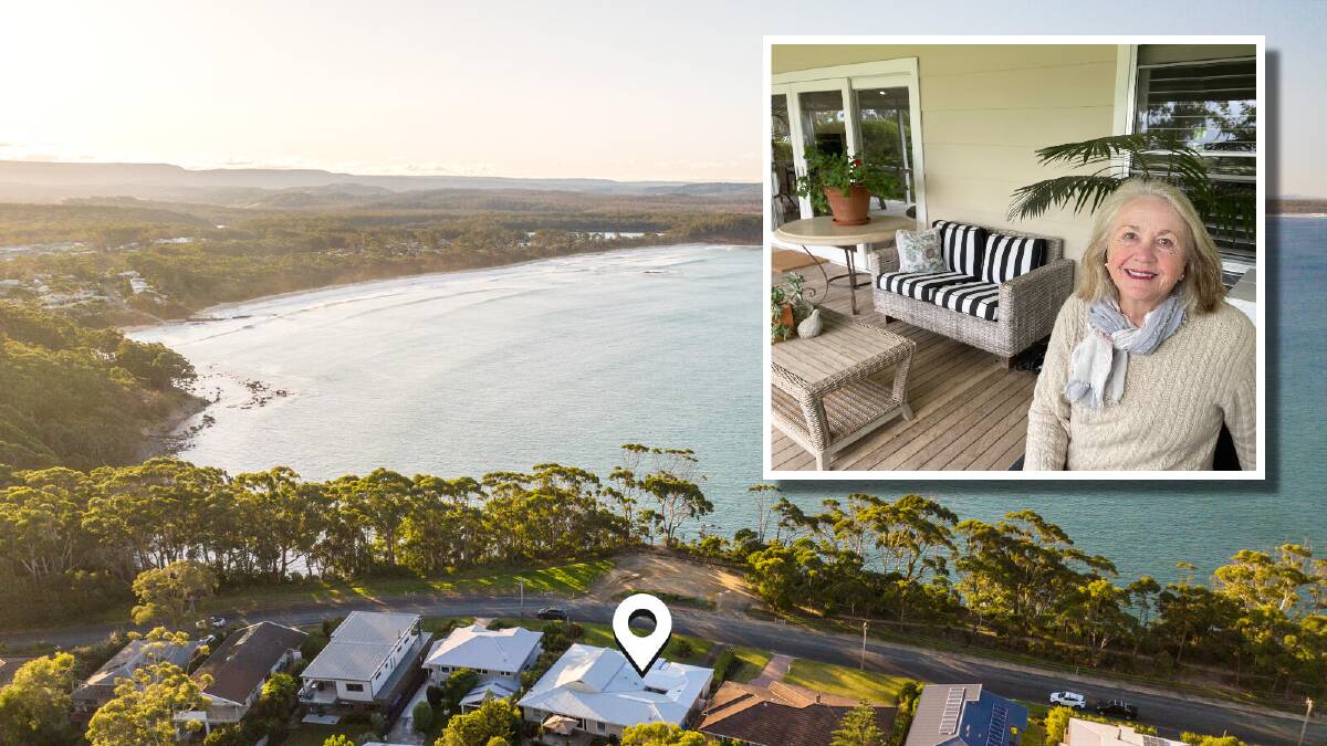 Leigh Maloney (inset) and her husband Peter have listed their waterfront home in Mollymook Beach for sale after nearly 10 years. Picture: McGrath Mollymook/Supplied