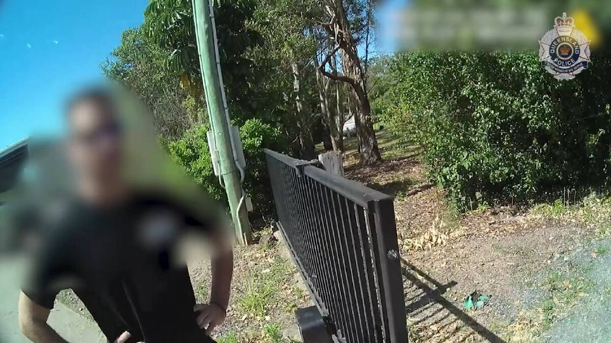 A man being questioned by Queensland Police allegedly in conection with the 'clown car' investigations. Picture supplied