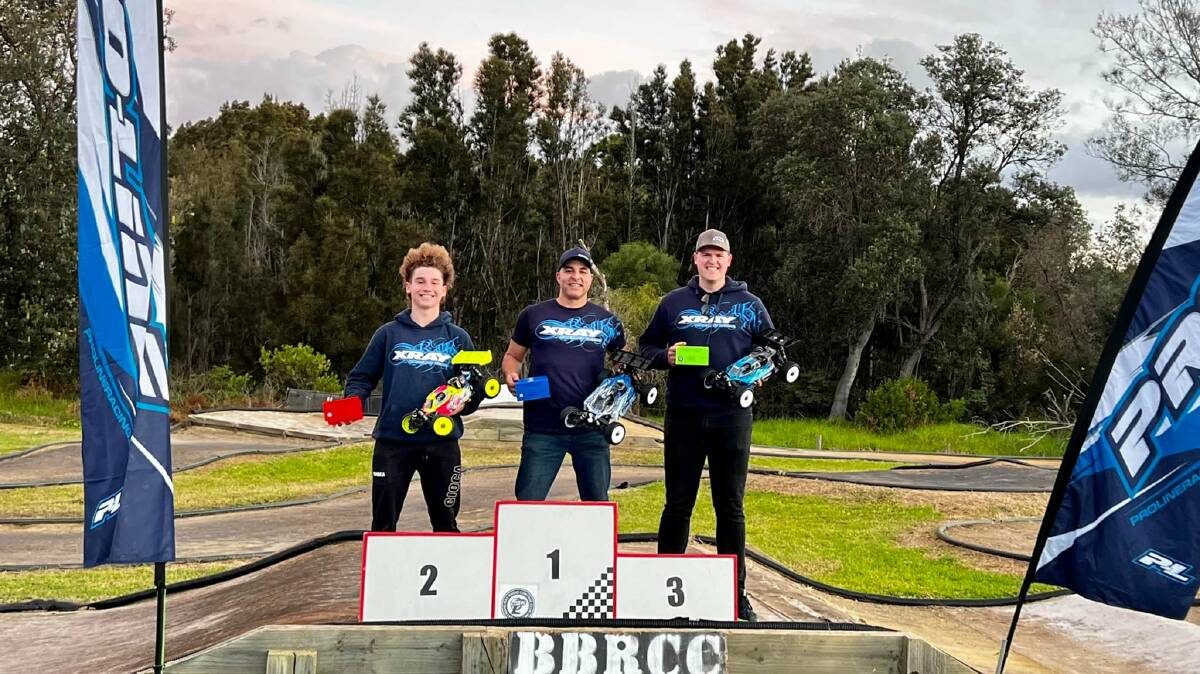 Podium for the IC event: First Ari Bakla, second Mathew Couper and third Ben Cribbin
Photograph supplied