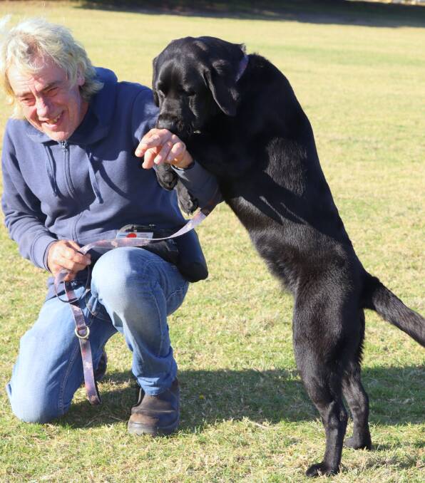 Martin Oswin and dog Ella. Picture: Rosy Williams