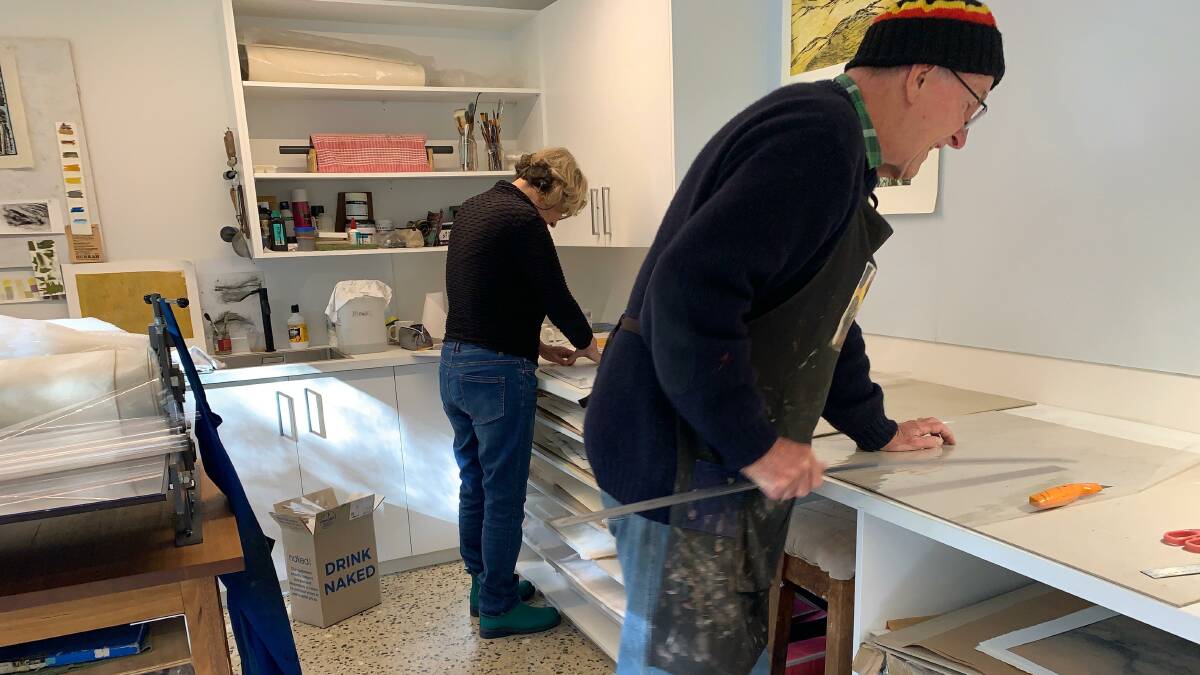 RAC volunteers Cath Bowdler and Mark Ward preparing for the Hope Rising exhibition
Picture: supplied