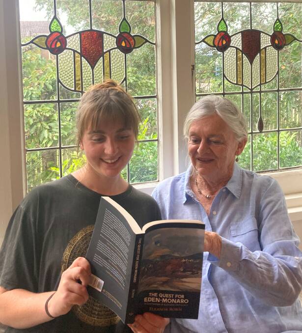 Dr Eleanor Robin OAM reading her new book 'The Quest for Eden-Monaro' with her granddaughter Helena from Tasmania.
Photo: Provided