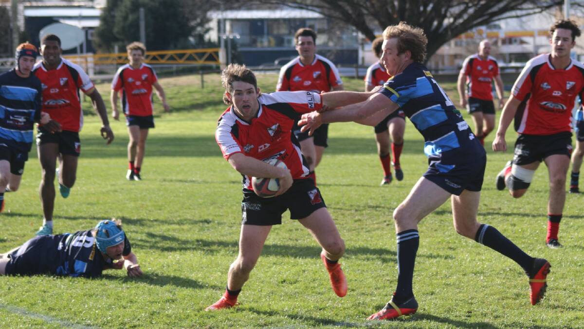 DEVILS IN DISGUISE: The Cooma Red Devils surprised the Crookwell Dogs with their best performance of the year in a 38-14 win. Picture: George Giagios. 