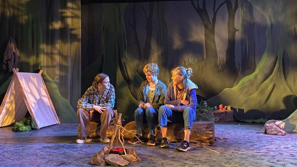 Behind the scenes of a Compass rehearsal. From left to right: Tilly Maulguet, Aisha McLean and Milly Shanahan. Picture: supplied