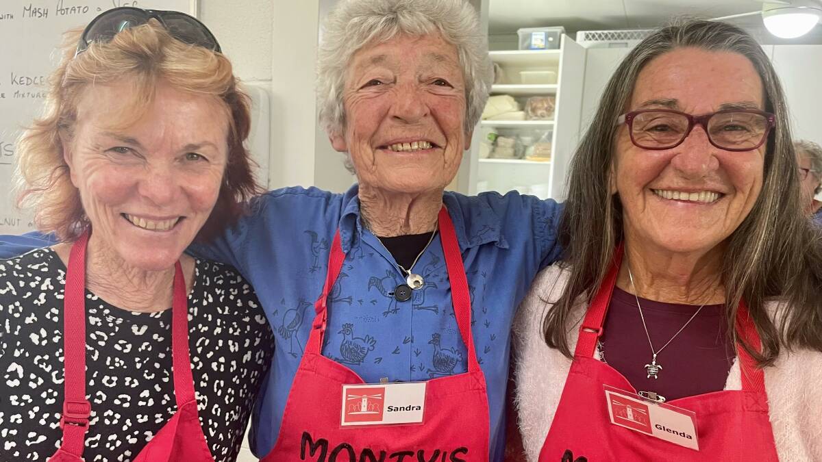Every Wednesday volunteers like Judy, Sandra and Glenda make the hot meals at Monty's Place happen. Picture supplied