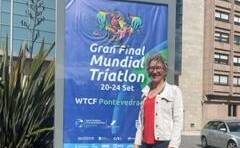 Dr Judy Gebhart enjoyed the running course at the 2023 World Triathlon Age Group Championships in Pontevedra. It was through the old town. "People were cheering and it was a beautiful course," she said.