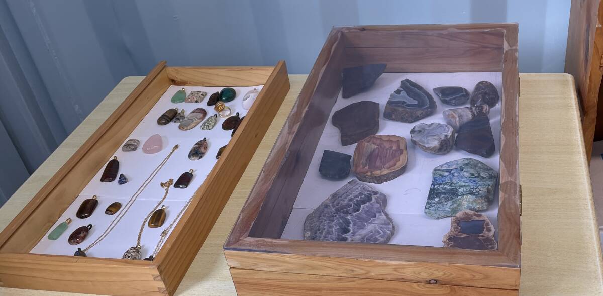 Narooma Men's and Community Shed has set up a lapidary and jewellery centre where members can transform rocks and petrified wood. Picture by Marion Williams