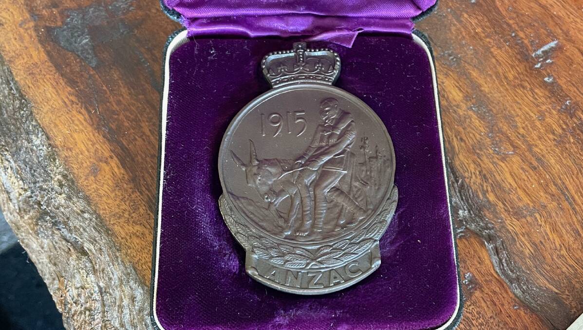 Private William Harvey Dudley's Gallipoli Medallion. He always loved Narooma and retired there. He died on November 5, 1962, and is buried in Narooma Cemetery with two bullets from Gallipoli they were unable to remove. Picture by Marion Williams