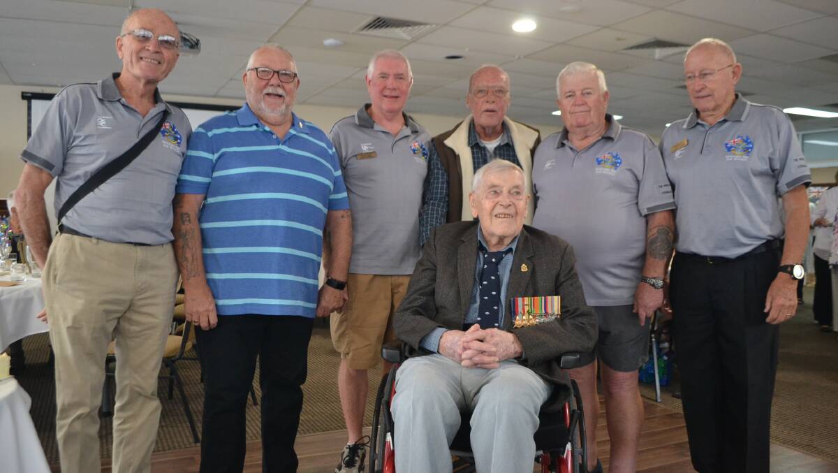 Allan Forster with members of Narooma RSL sub-Branch at his 100th birthday in December 2019. File picture