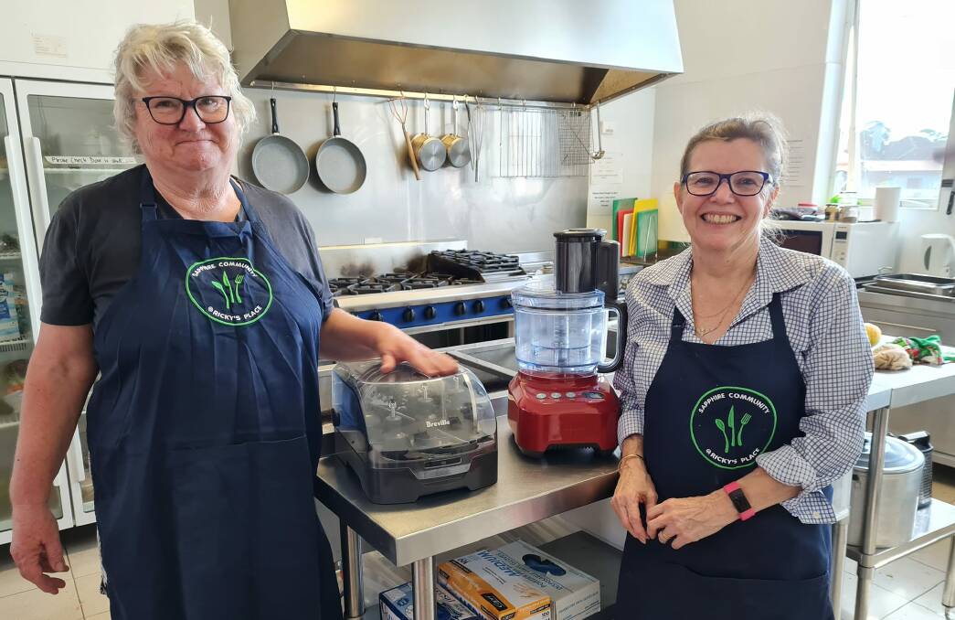Main chef at Ricky's Place, Sharon Cornthwaite, and Nelly, one of the volunteers. Photo: Christine Welsh