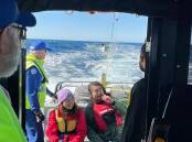 Six young sailors are brought back to shore by Marine Rescue Narooma. Photo: supplied