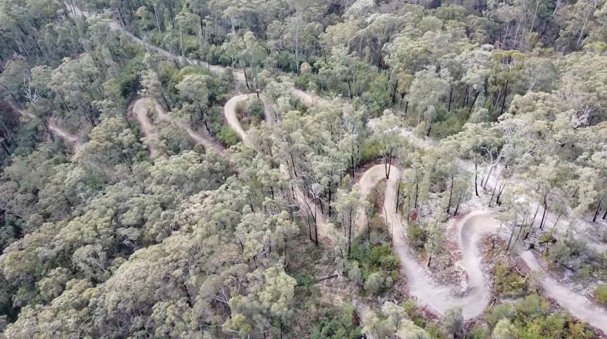 A drone shot of the area that will have a mix of flow, jump and cross-country trails. Picture supplied.