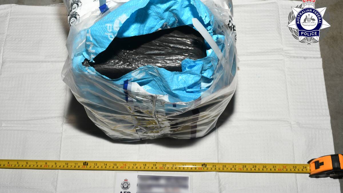 Package of cocaine allegedly seized by AFP. Picture via AFP