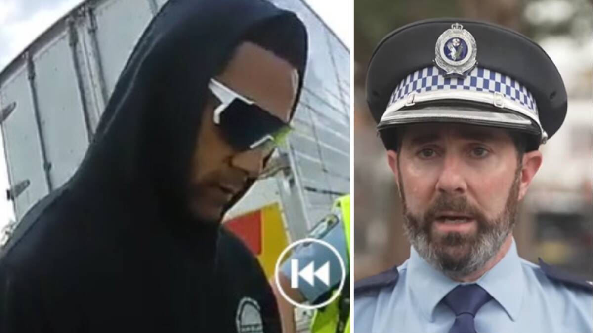 Suspect wanted in relation to the May 15 stabbing (left) and Cumberland Police Area Command Superintendent Simon Glasser (right). Picture supplied Suspect wanted in relation to the May 15 stabbing (left) and Cumberland Police Area Command Superintendent Simon Glasser (right). Picture supplied