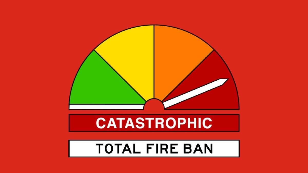The fire danger rating on the Far South Coast has been upgraded to catastrophic. Picture via Rural Fire Service
