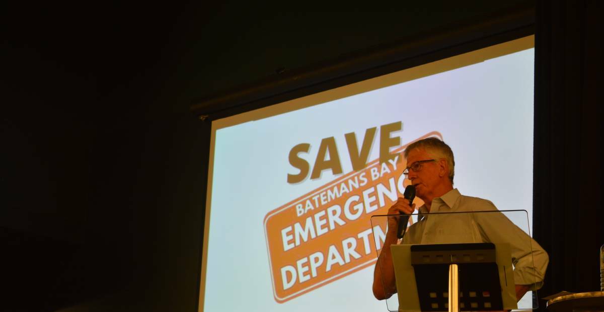 Peter Ryan at the public forum to "save" the Batemans Bay ED on Monday, November 27.