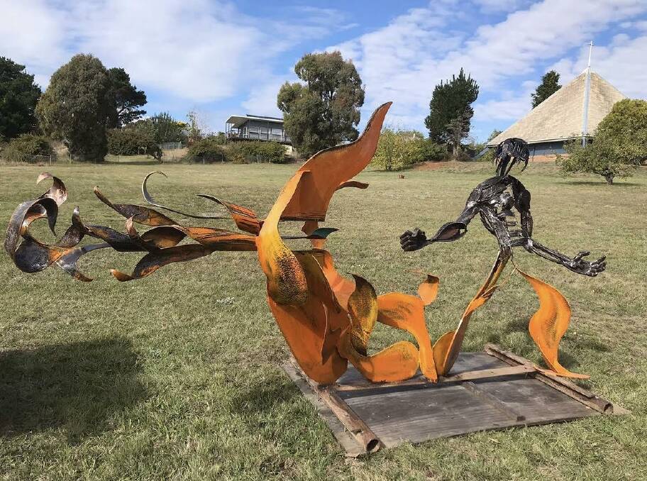 "Alter Ego" is another of Jesse Graham's sculptures which offers insight to his experience with the 2020 bushfires. Picture supplied