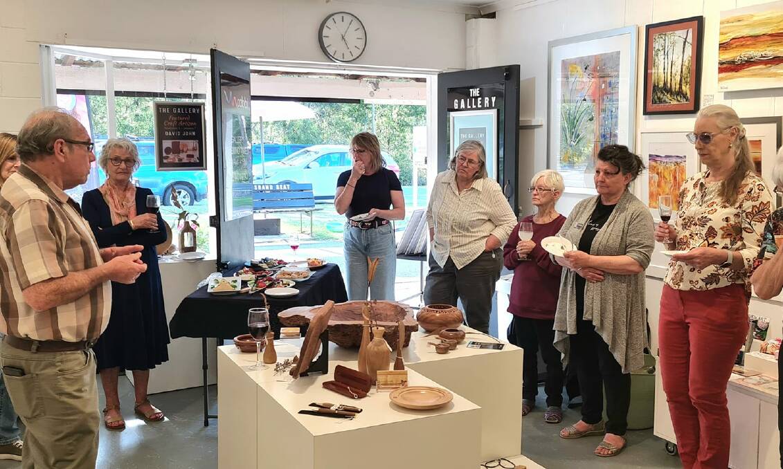 South Coast wood turner and carver David John spoke about his work at The Gallery in Mogo in November. Picture via CABBI - Creative Arts Batemans Bay Inc/Facebook
