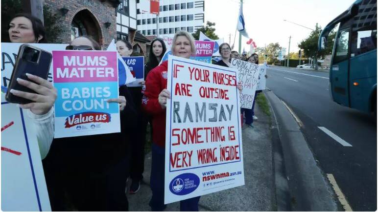 Nurses and midwives have been taking action against private health care providers. Picture supplied. Nurses and midwives have been taking action against private health care providers. Picture supplied.