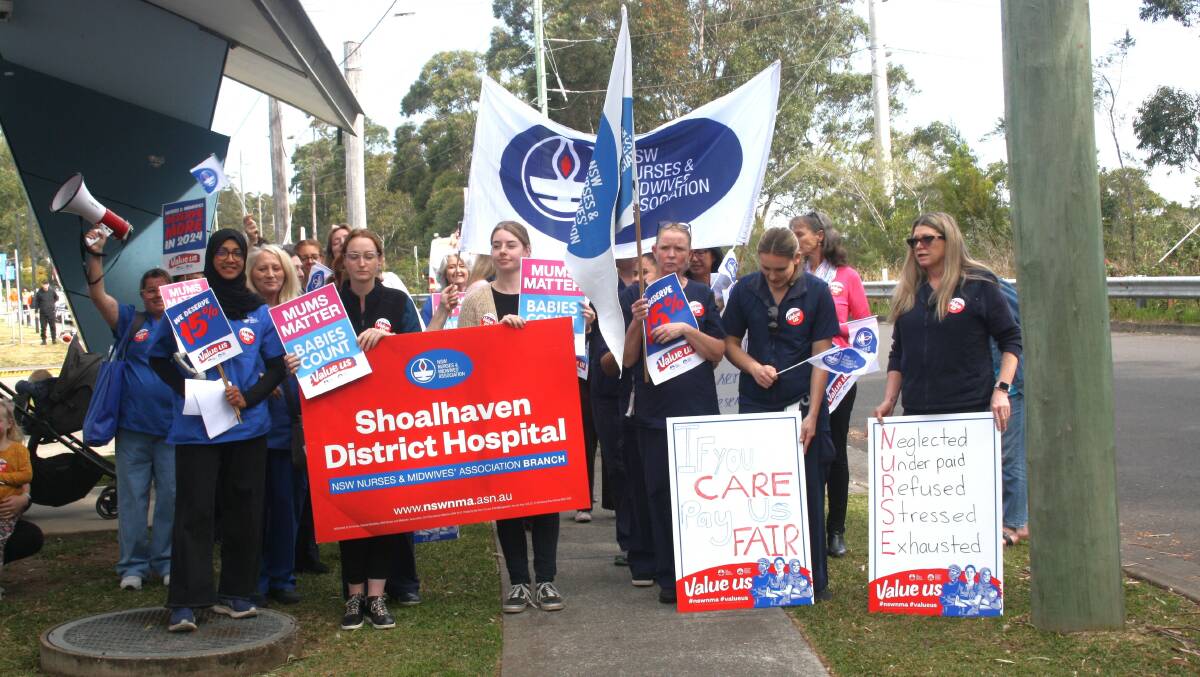Nurses are again due to rally outside Shoalhaven Hospital this week. Picture by Glenn Ellard. Nurses are again due to rally outside Shoalhaven Hospital this week. Picture by Glenn Ellard.
