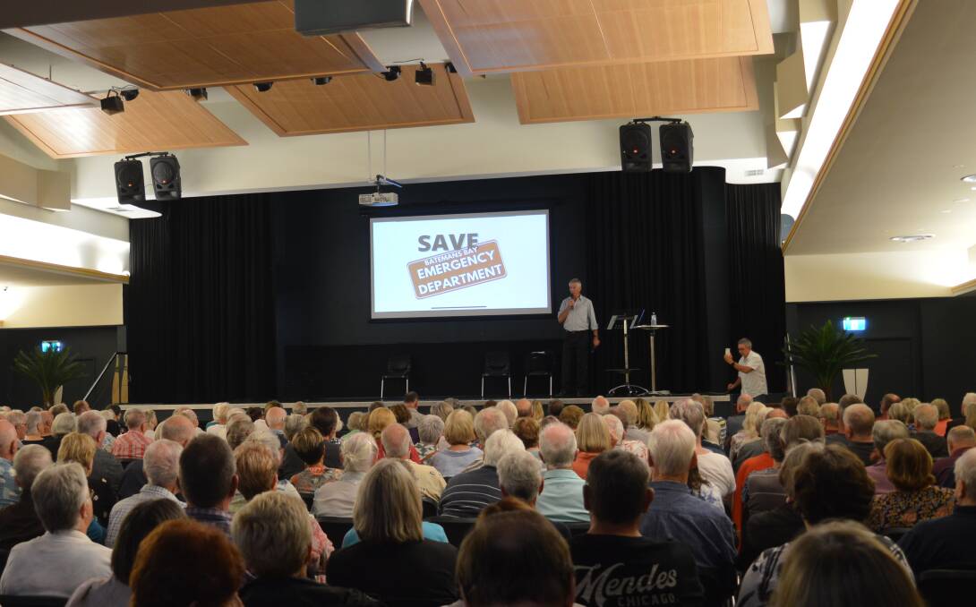 A community forum to stop the closure of the Batemans Bay Hospital emergency department at the Soldiers Club in November, 2023. Picture by Megan McClelland