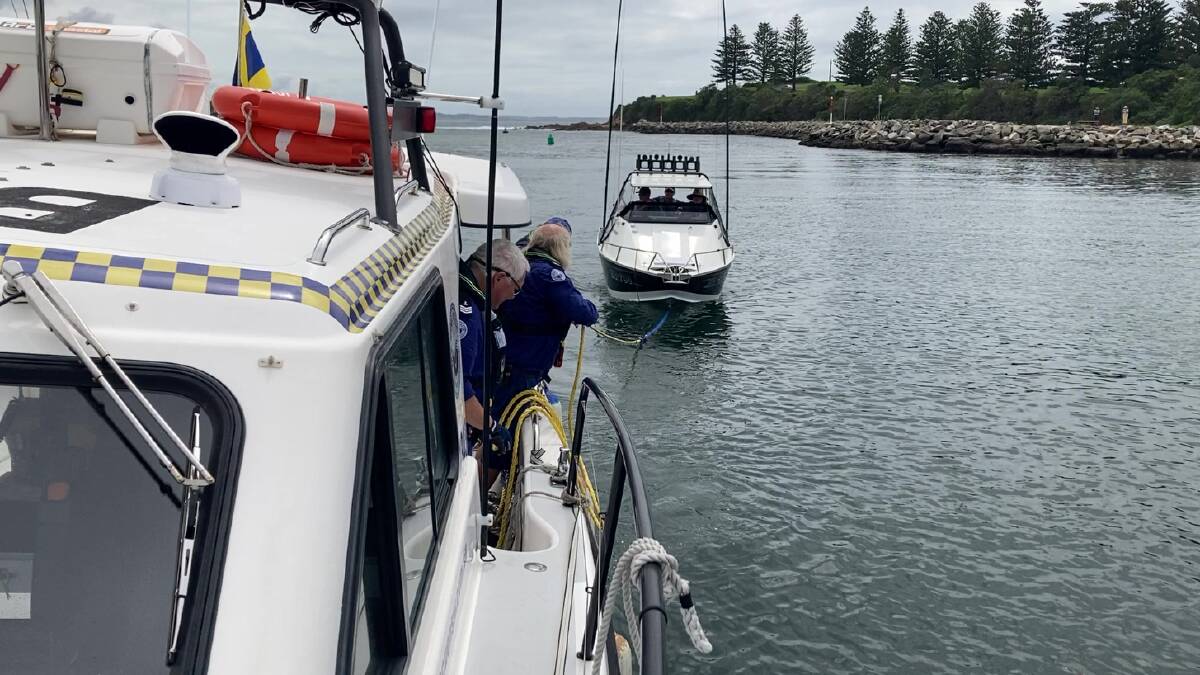Marine Rescue Bermagui 30 returns a disabled fishing vessel back to harbour. Picture supplied