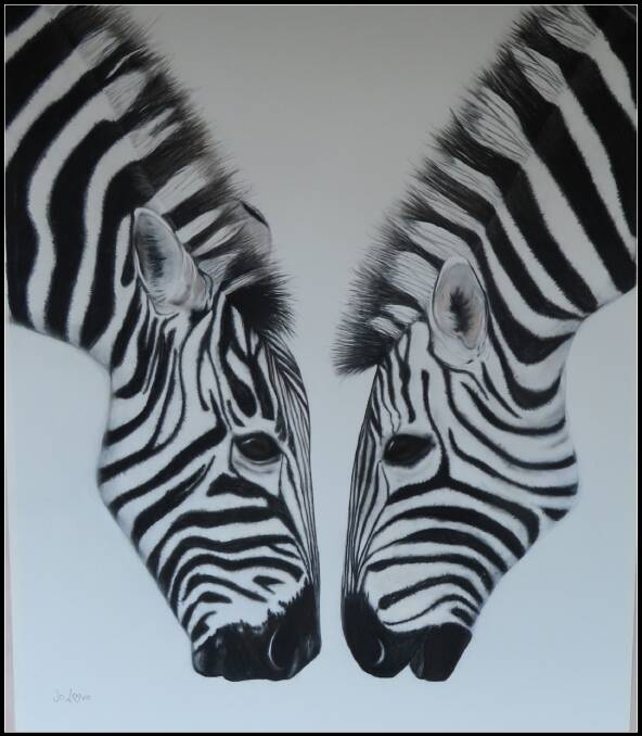 Jo Love was 3rd Best in Show with 'Zebras Grazing'. Photo supplied.