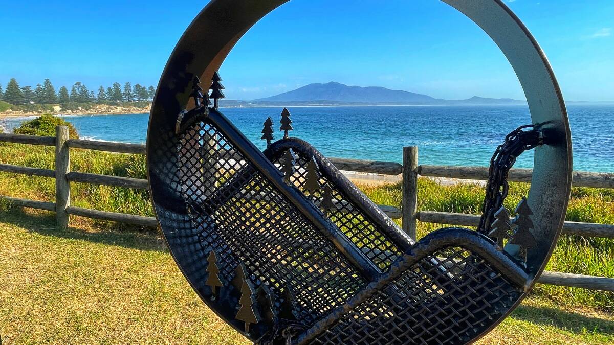 Steel artwork on the headlands at last year's Sculpture Bermagui festival. Picture Ben Smyth Steel artwork on the headlands at last year's Sculpture Bermagui festival. Picture Ben Smyth