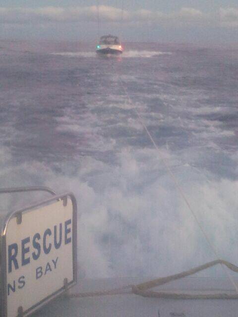 Marine Rescue tows a boat which was adrift for hours off Congo on Friday, June 22. PICTURE: Marine Rescue.