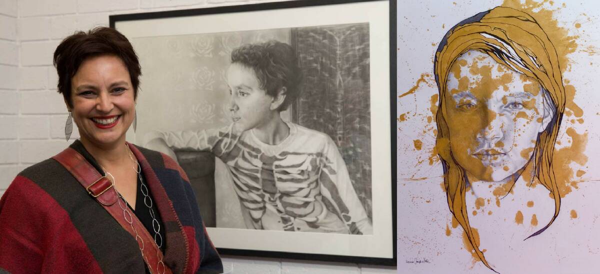 Duncan McLaughlin captured Indira Carmichael in a happily highly commended moment in 2017. She has backed up to claim the major River of Art Prize with a golden work in pencil and ink, Midas' Daughter.